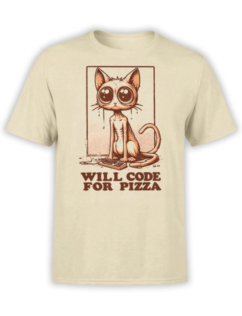 Rockinstone - Camiseta PizzaCoder-S