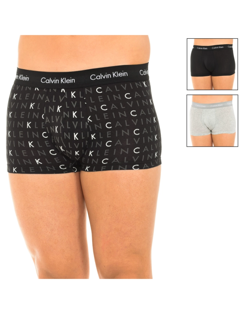 Calvin Klein - Pack-3 Boxers tecido respirável e frente anatômica U2664G masculino