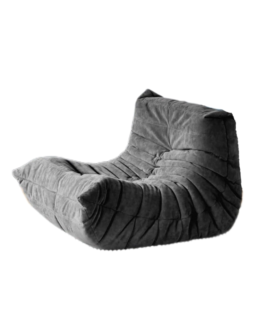 imagem de Softeva cadeira ergonômica moderna beanbag, não há necessidade de instalar cadeira de assoalho de veludo Cinza6