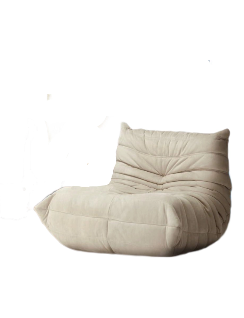 imagem de Softeva cadeira ergonômica moderna beanbag, não há necessidade de instalar cadeira de assoalho de veludo Bege6