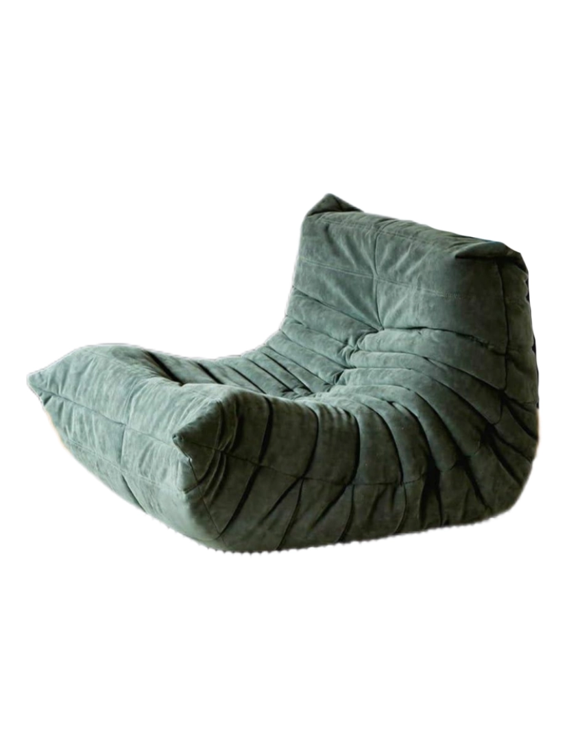 imagem de Softeva cadeira ergonômica moderna beanbag, não há necessidade de instalar cadeira de assoalho de veludo Verde6