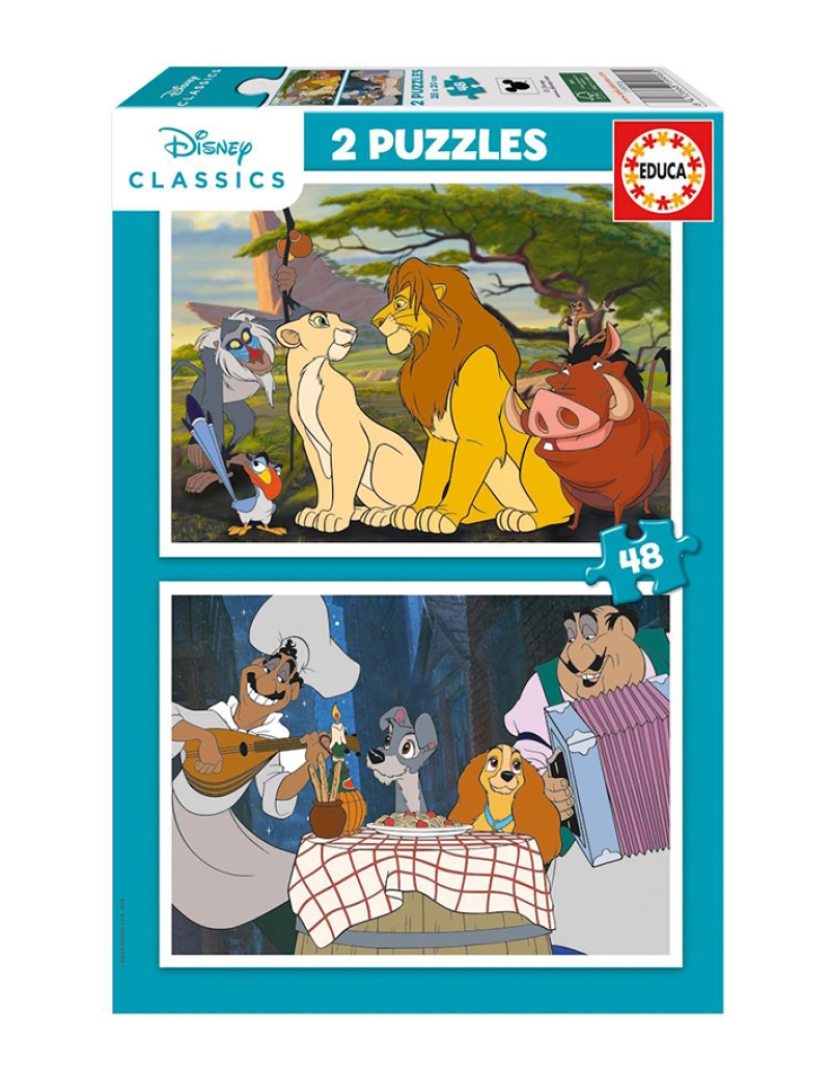 Educa - 2 X 48 DISNEY ANIMAIS 19996