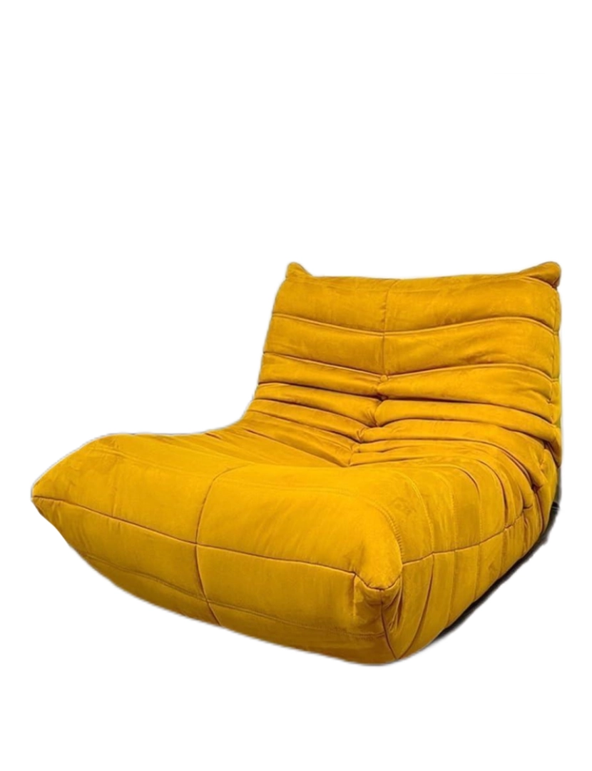 imagem de Softeva cadeira ergonômica moderna beanbag, não há necessidade de instalar cadeira de assoalho de veludo Amarelo6