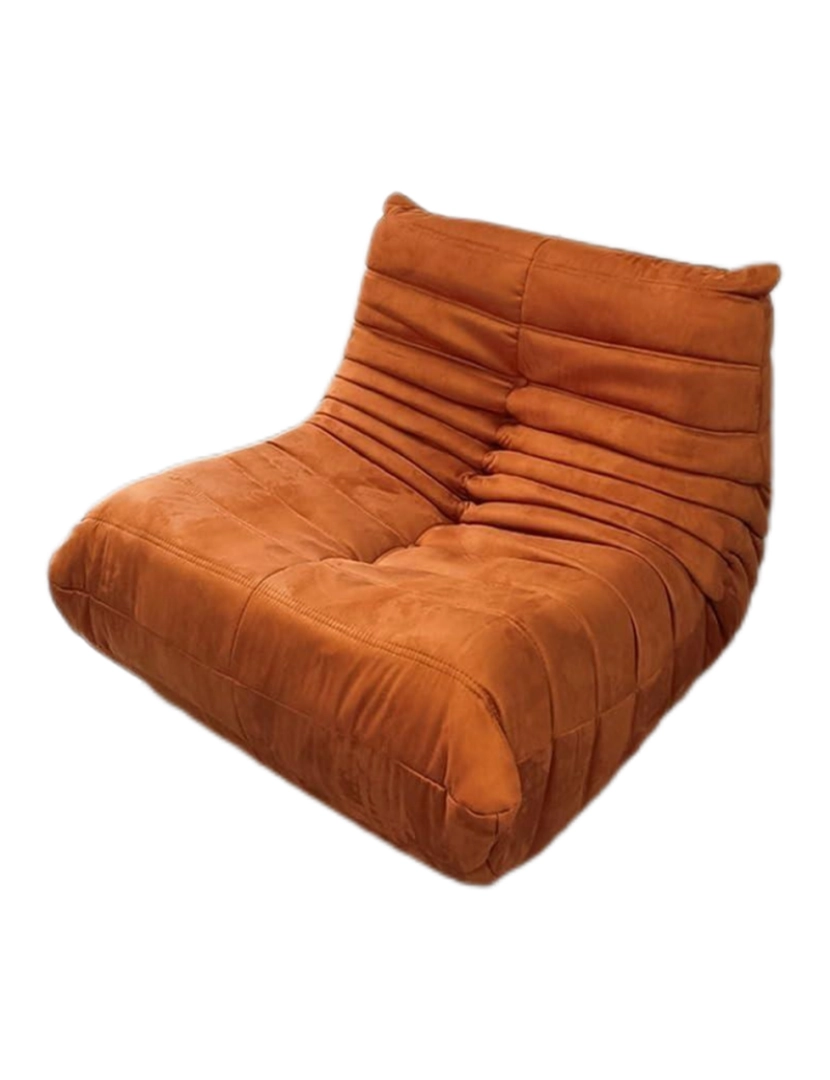 imagem de Softeva cadeira ergonômica moderna beanbag, não há necessidade de instalar cadeira de assoalho de veludo Laranja6