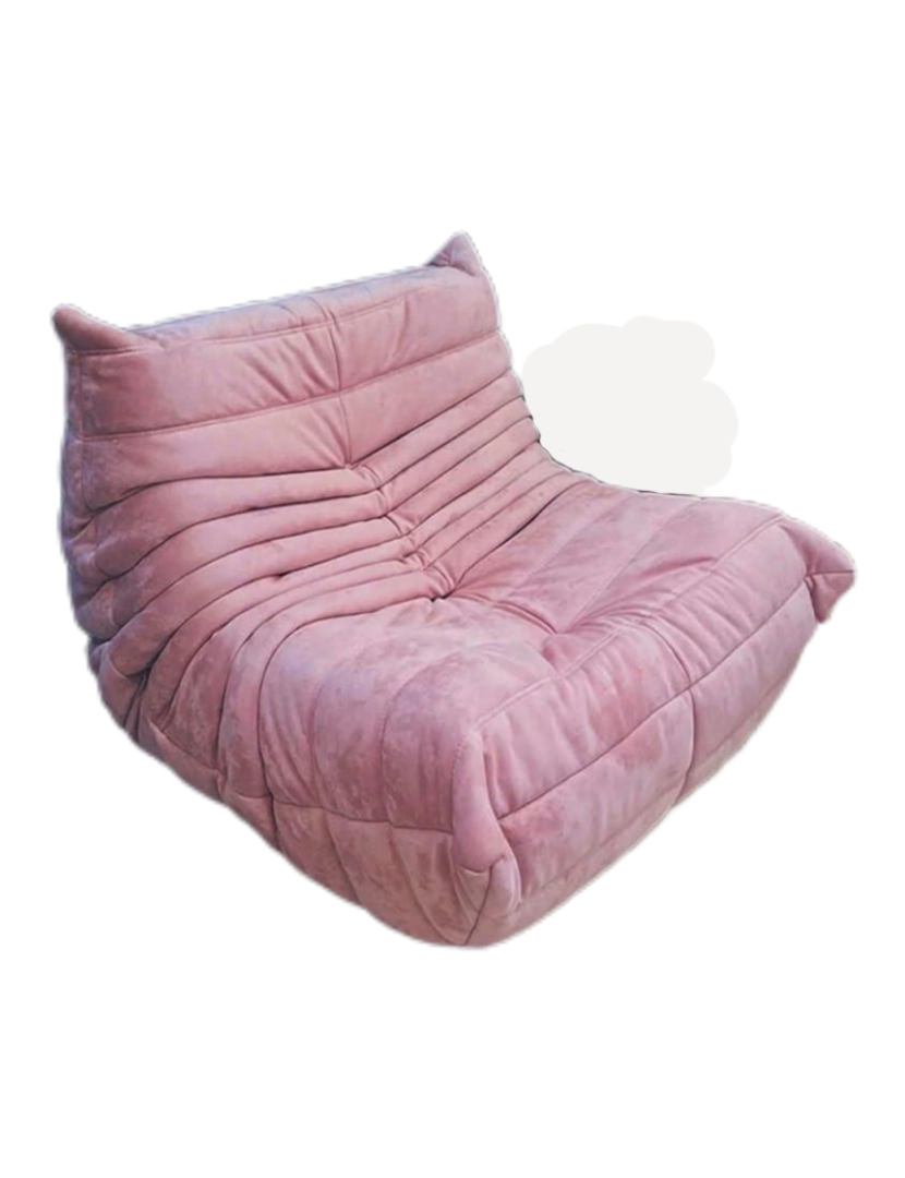 imagem de Softeva cadeira ergonômica moderna beanbag, não há necessidade de instalar cadeira de assoalho de veludo Rosa6