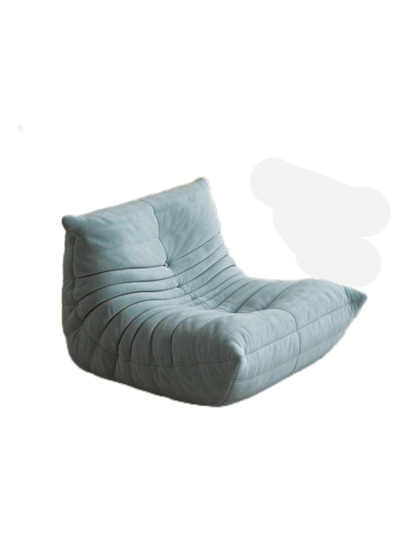 imagem de Softeva cadeira ergonômica moderna beanbag, não há necessidade de instalar cadeira de assoalho de veludo Azul6