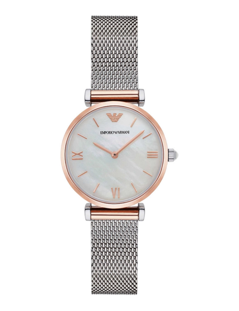 Armani - Relógio Armani Emporio Ar2067 Senhora Prateado e Rosa Dourado