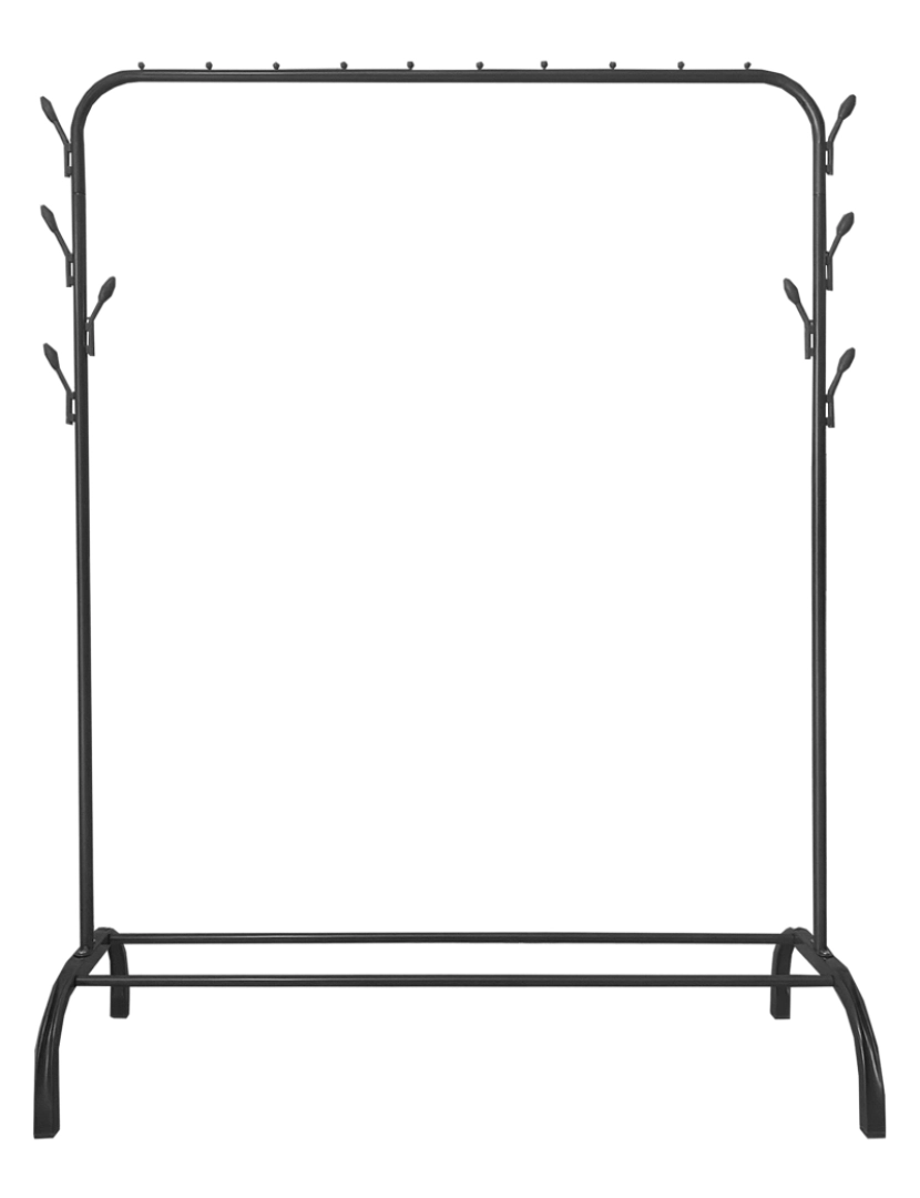 imagem de Donkey Premium Rack 1 Suporte Cabideiro Nyana Home 148x110x41cm, 2 barras suspensas, 1 prateleira inferior Preto.2