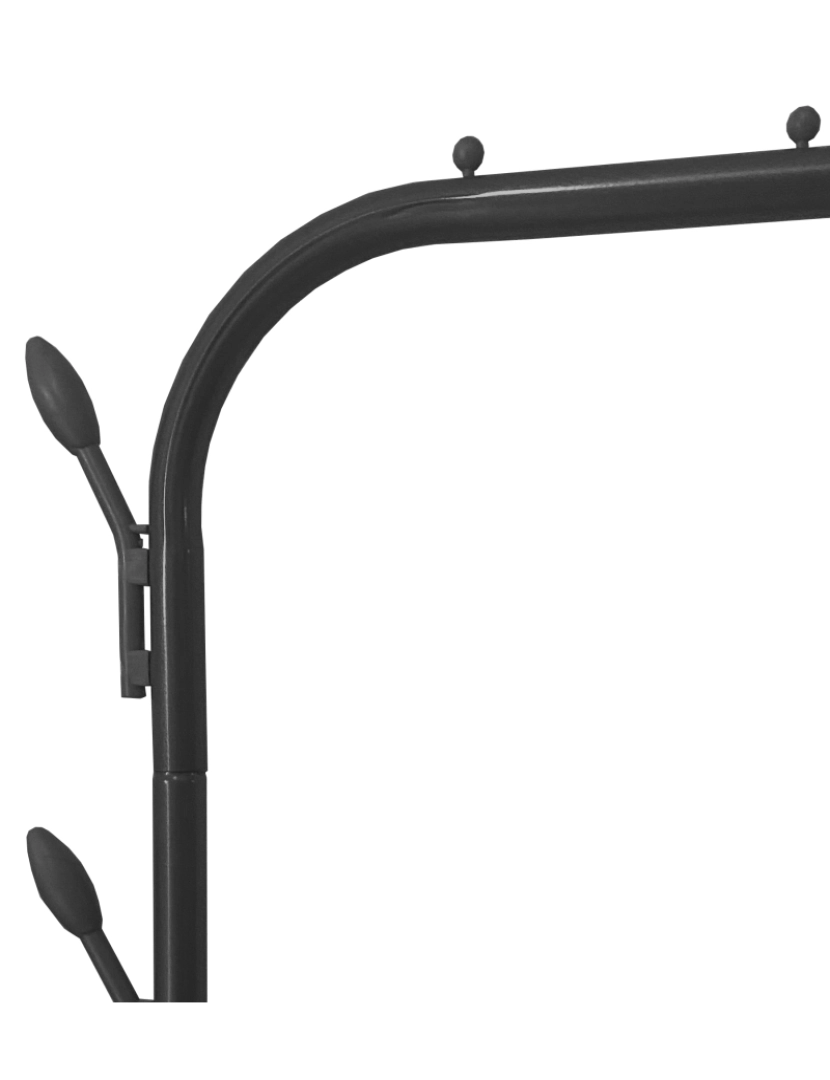 imagem de Donkey Premium Rack 1 Suporte Cabideiro Nyana Home 148x110x41cm, 2 barras suspensas, 1 prateleira inferior Preto.6