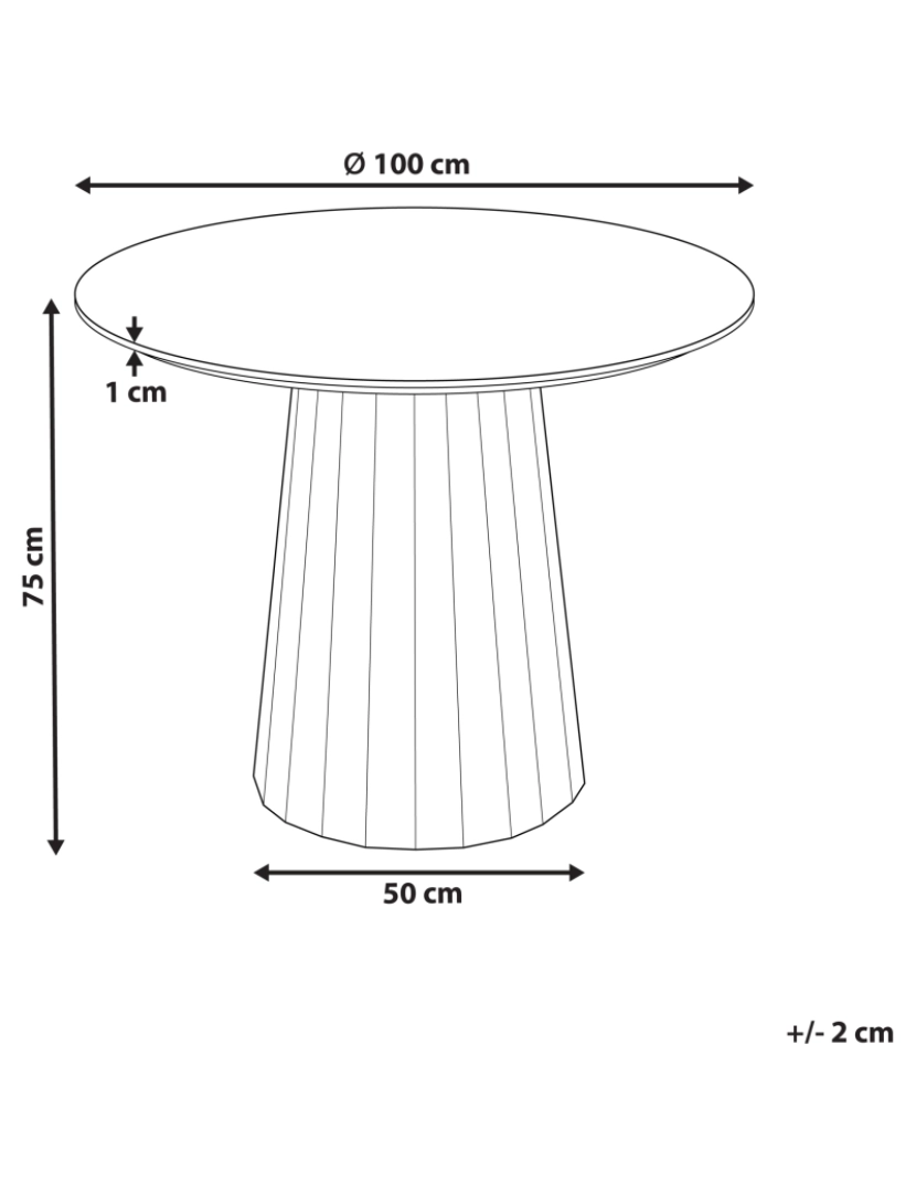 Beliani - Mesa de jantar redonda em MDF e estrutura de aço branca ø 100 cm sala de jantar cozinha estilo escandinavo moderno