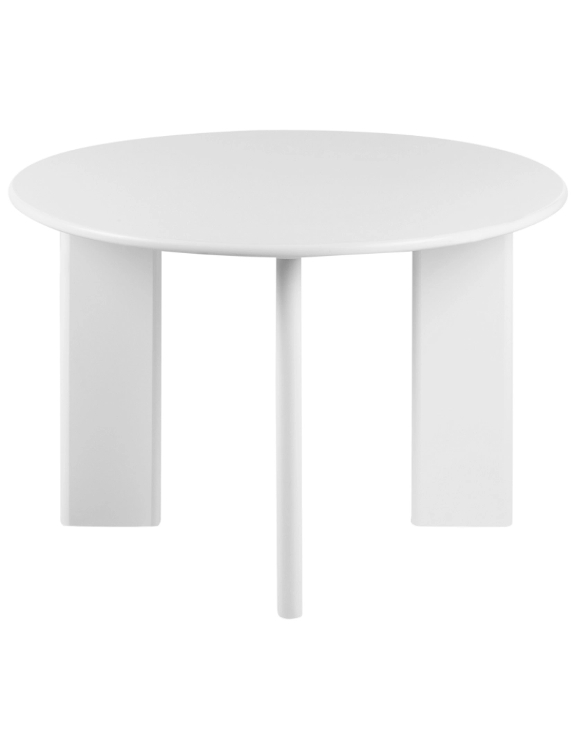 imagem de Mesa de jantar redonda em MDF branco ø 120 cm sala de jantar cozinha design moderno4