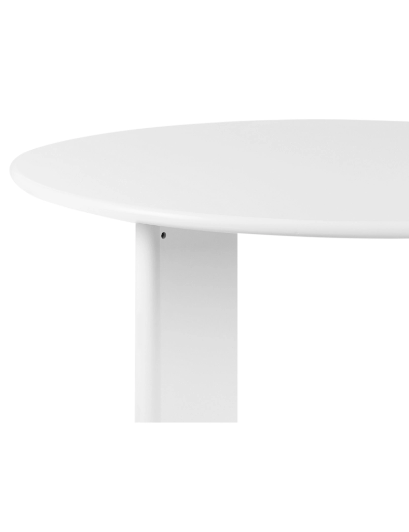 imagem de Mesa de jantar redonda em MDF branco ø 120 cm sala de jantar cozinha design moderno6