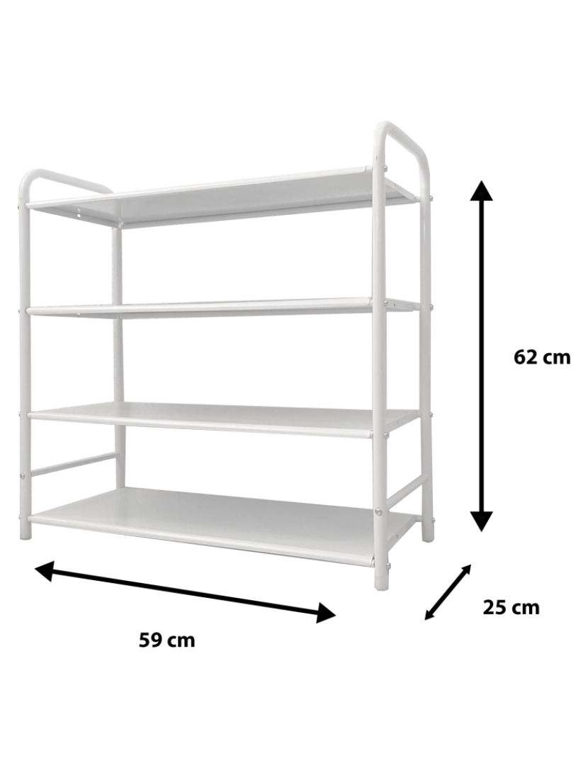 imagem de Sapateira Metálica 16 Pares Nyana Home Branco5