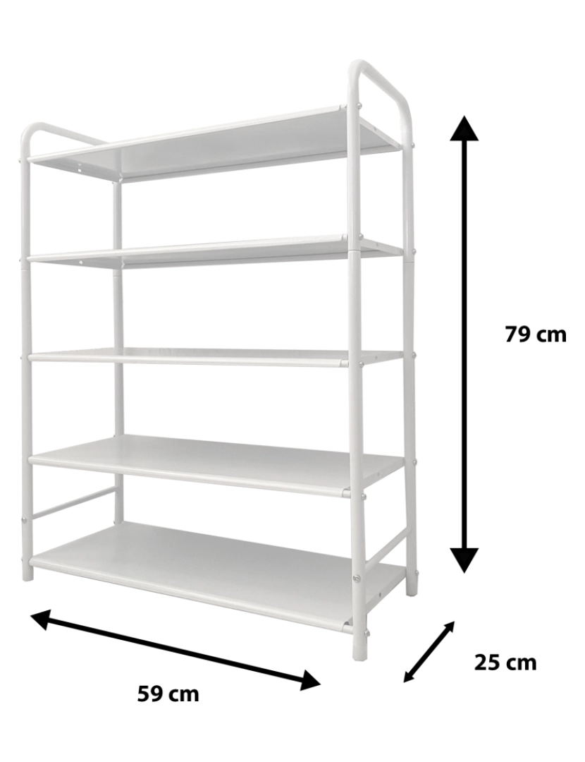 imagem de Sapateira Metálica 20 Pares Nyana Home Branco5