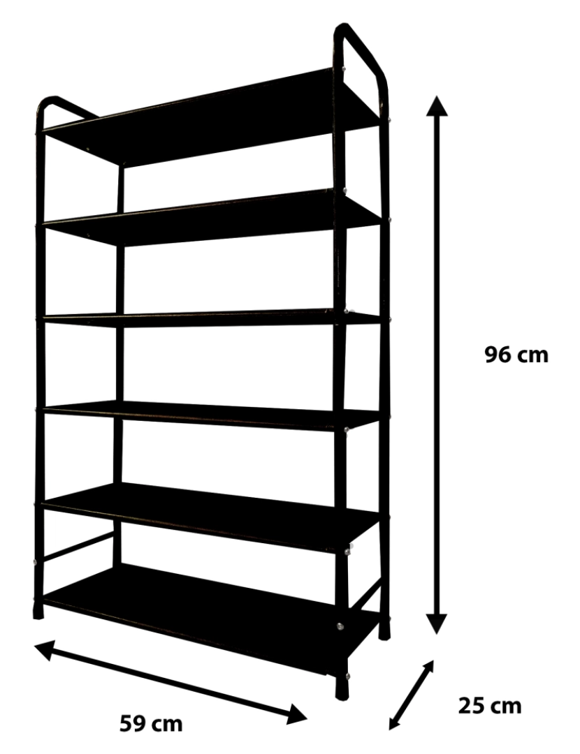 imagem de Sapateira Metálica 24 Pares Nyana Home Preto5