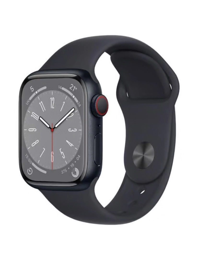 Apple - Apple Watch Series 8 41mm GPS+Cellular Aluminum Case Mostrador: Black  Pulseira: Sport Black  Novo de fábrica