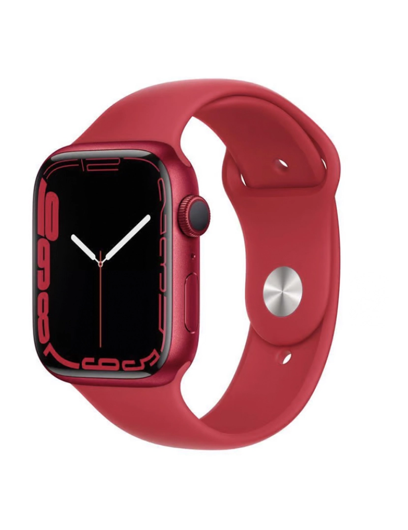 Apple - Apple Watch Series 7 45mm GPS + Cellular Aluminum Case Mostrador: Red  Pulseira: Sport Red  Novo de fábrica