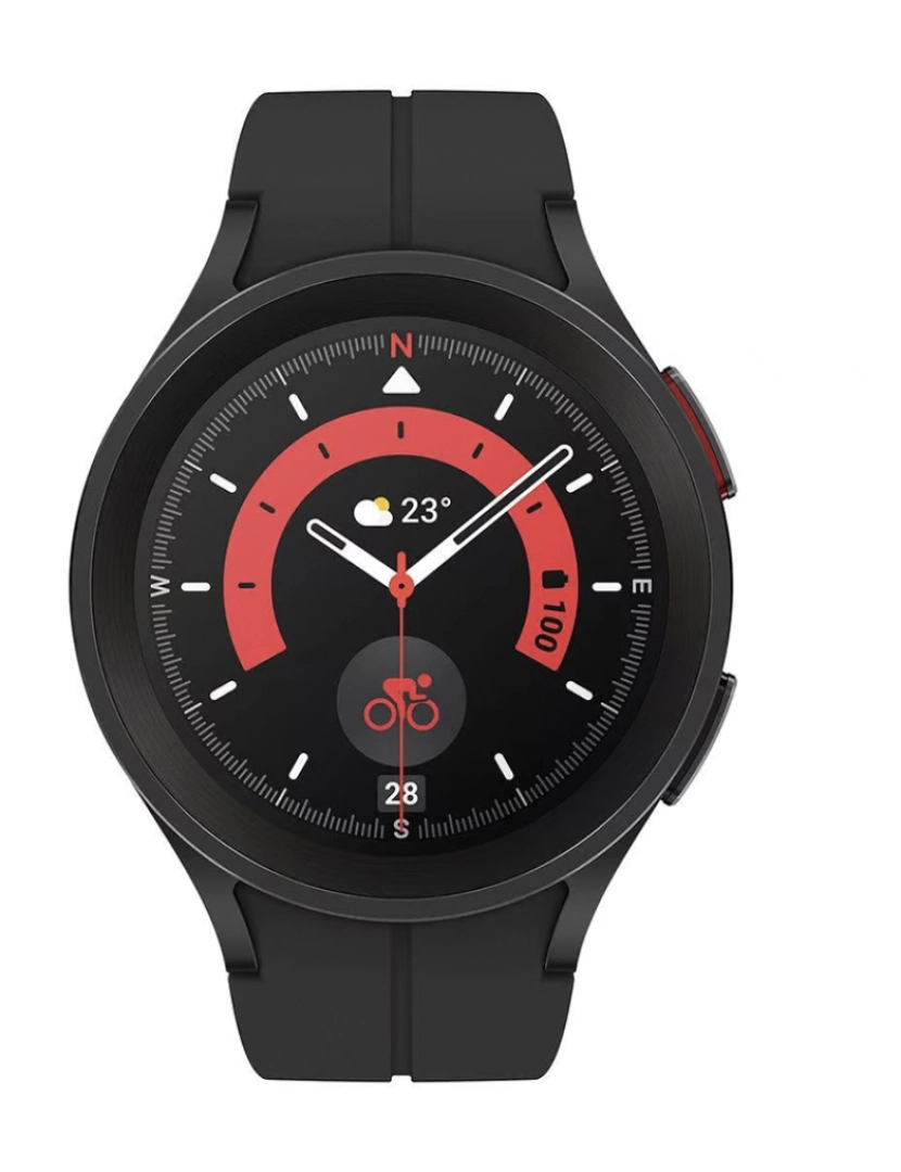 Samsung - Samsung Galaxy Watch5 Pro 4G R925 Mostrador: Black  Pulseira: Rubber Black  Novo de fábrica