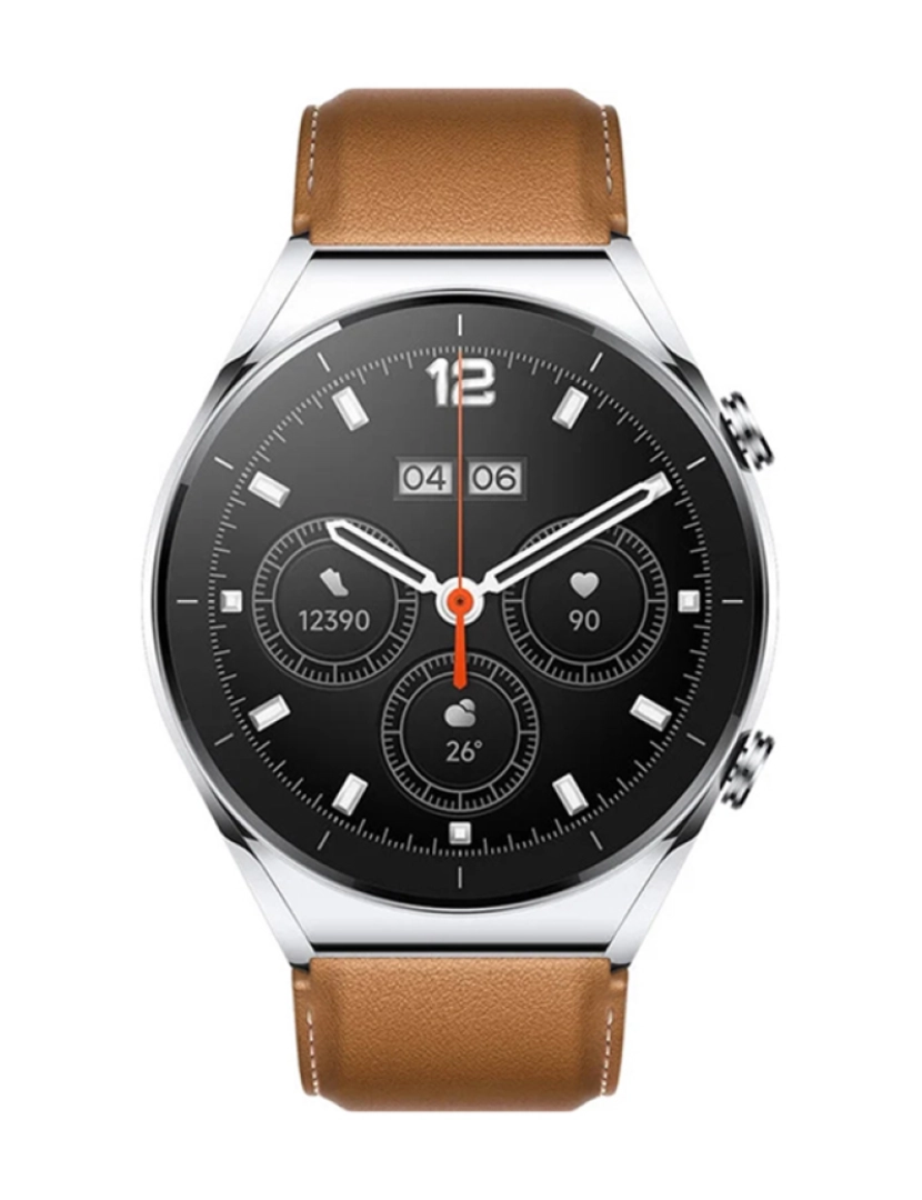 Garmin - Xiaomi Watch S1 Mostrador: Silver  Pulseira: Leather Brown  Grau A