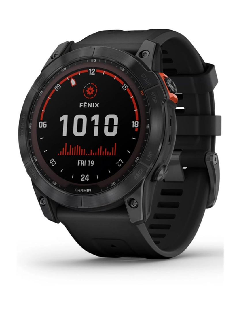 Garmin - Garmin Fenix 7X - Solar Edition Mostrador: Grey  Pulseira: Rubber Black  Grau A