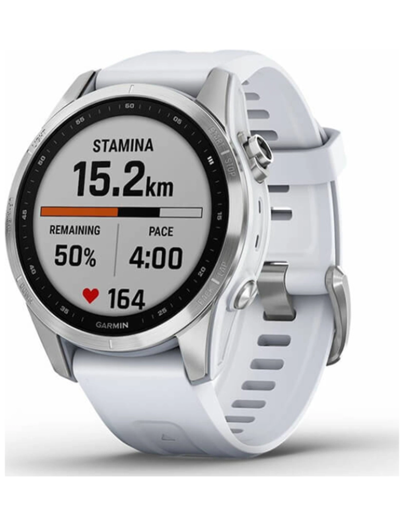 Garmin - Garmin Fenix 7 Mostrador: Silver  Pulseira: Rubber White  Grau A+