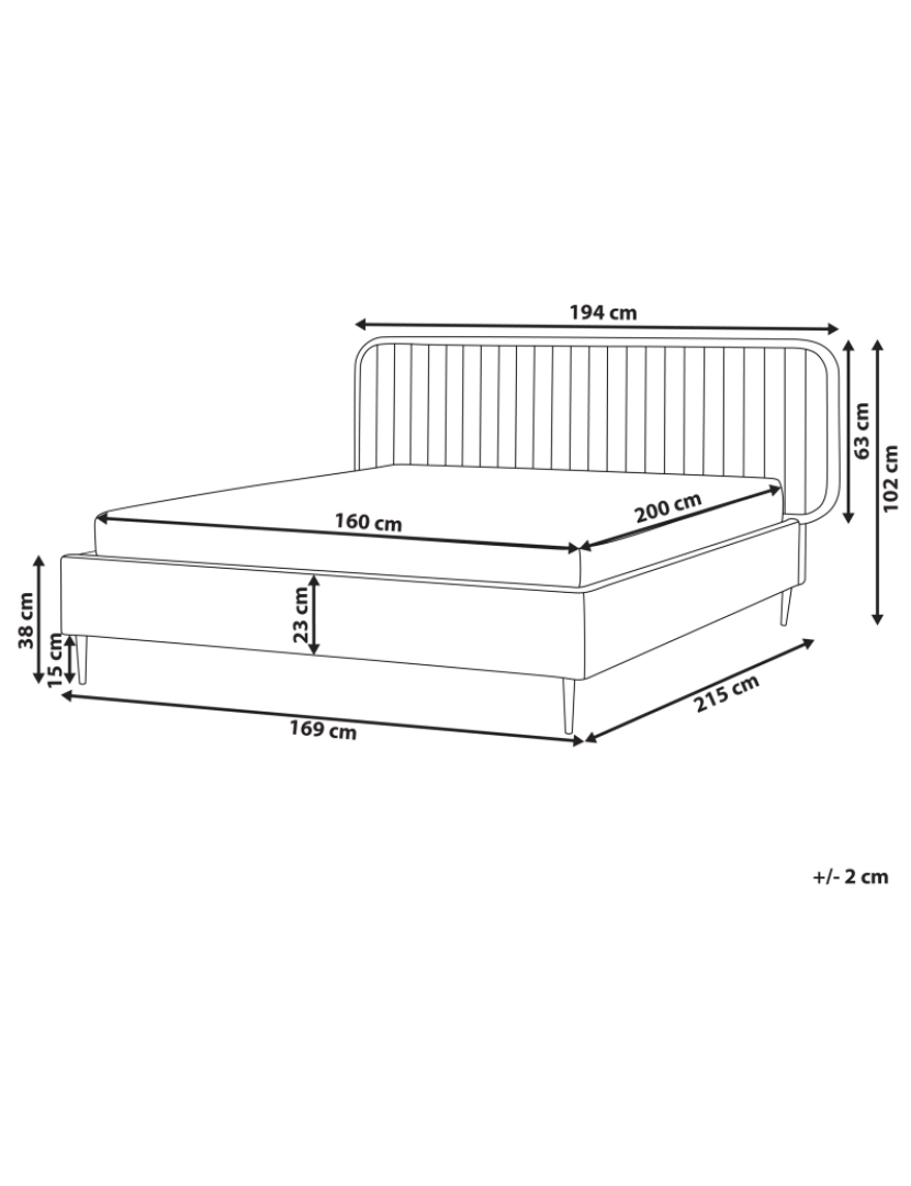 imagem de Cama de casal estofada em veludo taupe 160x200 com cabeceira e pernas metálicas design moderno para quarto2