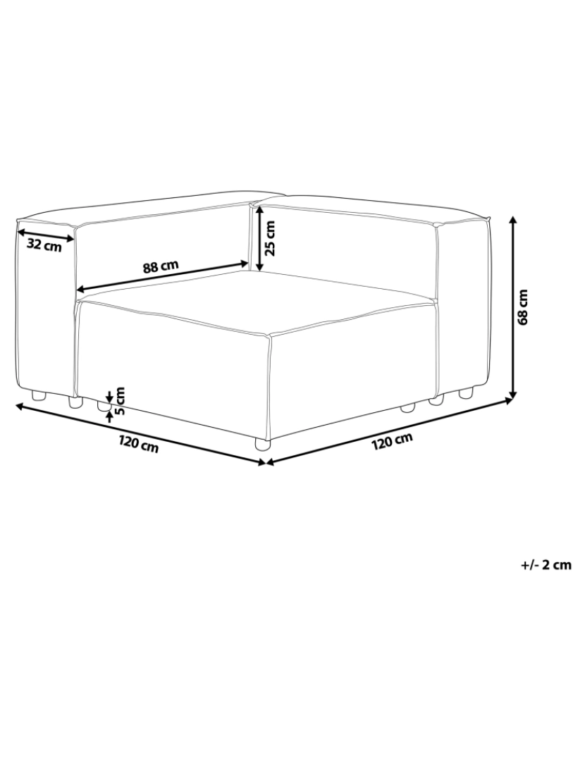 imagem de Módulo para sofá de canto à direita em bombazine taupe assento individual pernas pretas estilo moderno para sala de estar2