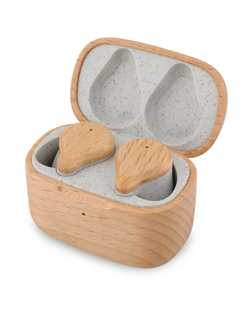 imagem de Auriculares Bluetooth PRIXTON Earbuds Eco TWS163 Wood - Madeira2