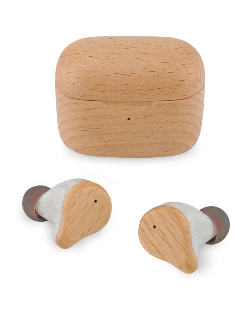 imagem de Auriculares Bluetooth PRIXTON Earbuds Eco TWS163 Wood - Madeira4