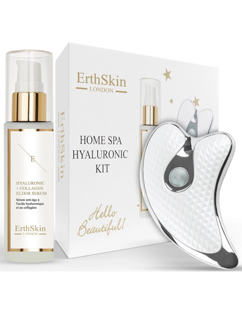 Erth Skin London - Kit hialurônico para spa doméstico (SONIC GuaSHA + soro HA)