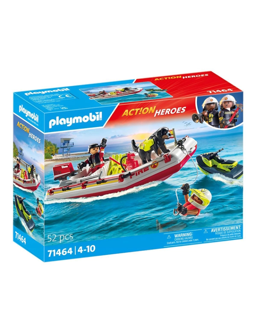 Playmobil - BARCO DOS BOMBEIROS COM MOTO AQUÁTICA 71464