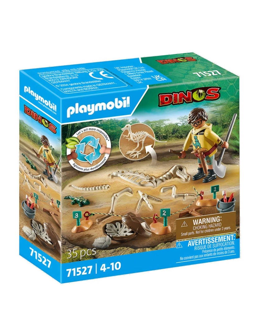 Playmobil - ESCAVAÇÃO ARQUEOLÓGICA COM ESQUELETO DE DINO 71527