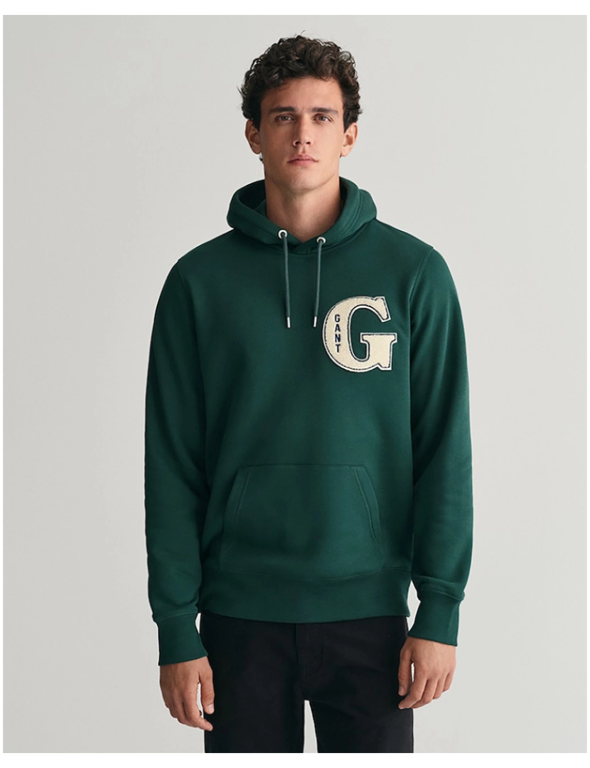 Gant - Hoodie De Homem Com G Gráfico Verde Tartã