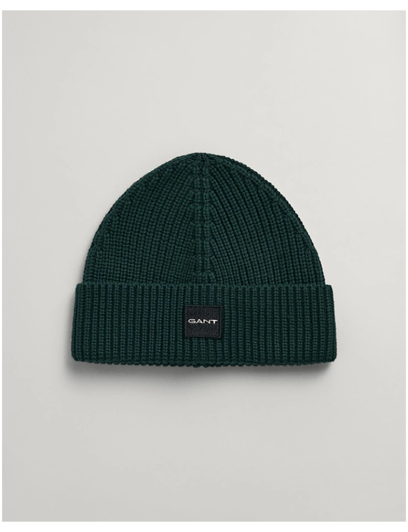 Gant - Gorro De Malha Canelada Em Algodão Verde Tartã