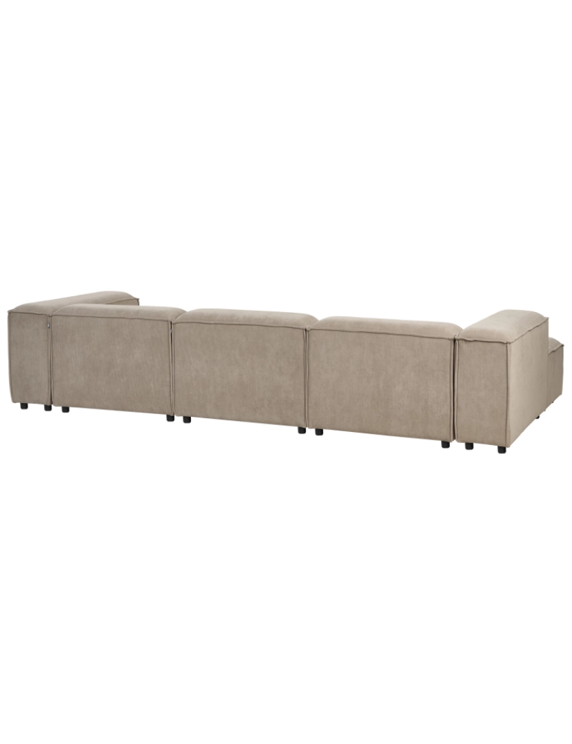 imagem de Sofá modular de canto com chaise à direita em bombazine taupe 3 lugares com pernas pretas estilo moderno para Sala de Estar6