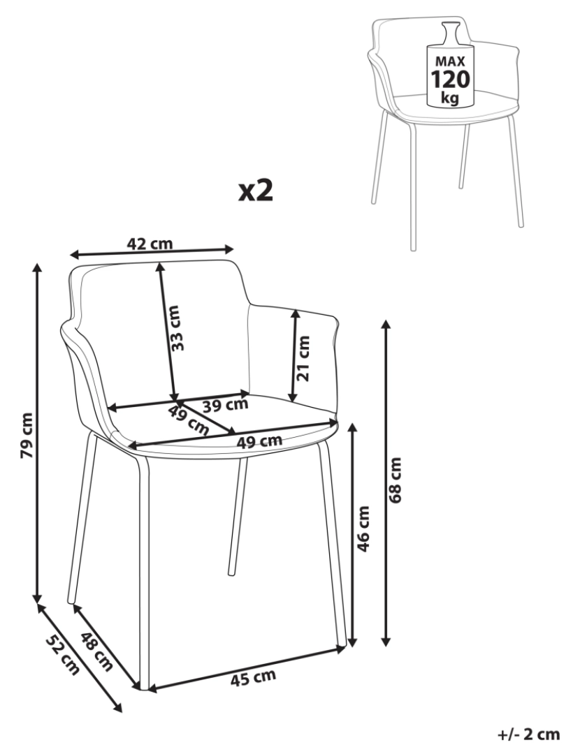 imagem de Conjunto de 2 cadeiras de jantar estofadas em tecido de poliéster verde com pernas de metal preto para cozinha sala de jantar moderna2