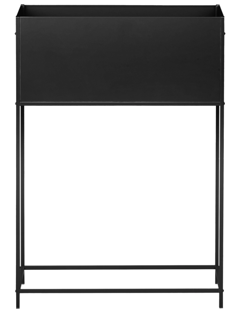 imagem de Suporte retangular para vasos em metal preto 70 x 30 x 100 cm para interior ou exterior4