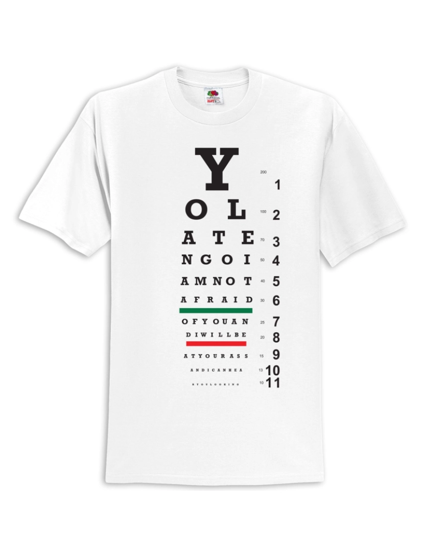 Rockinstone - Camiseta Yo La Tengo Eye Chart-S