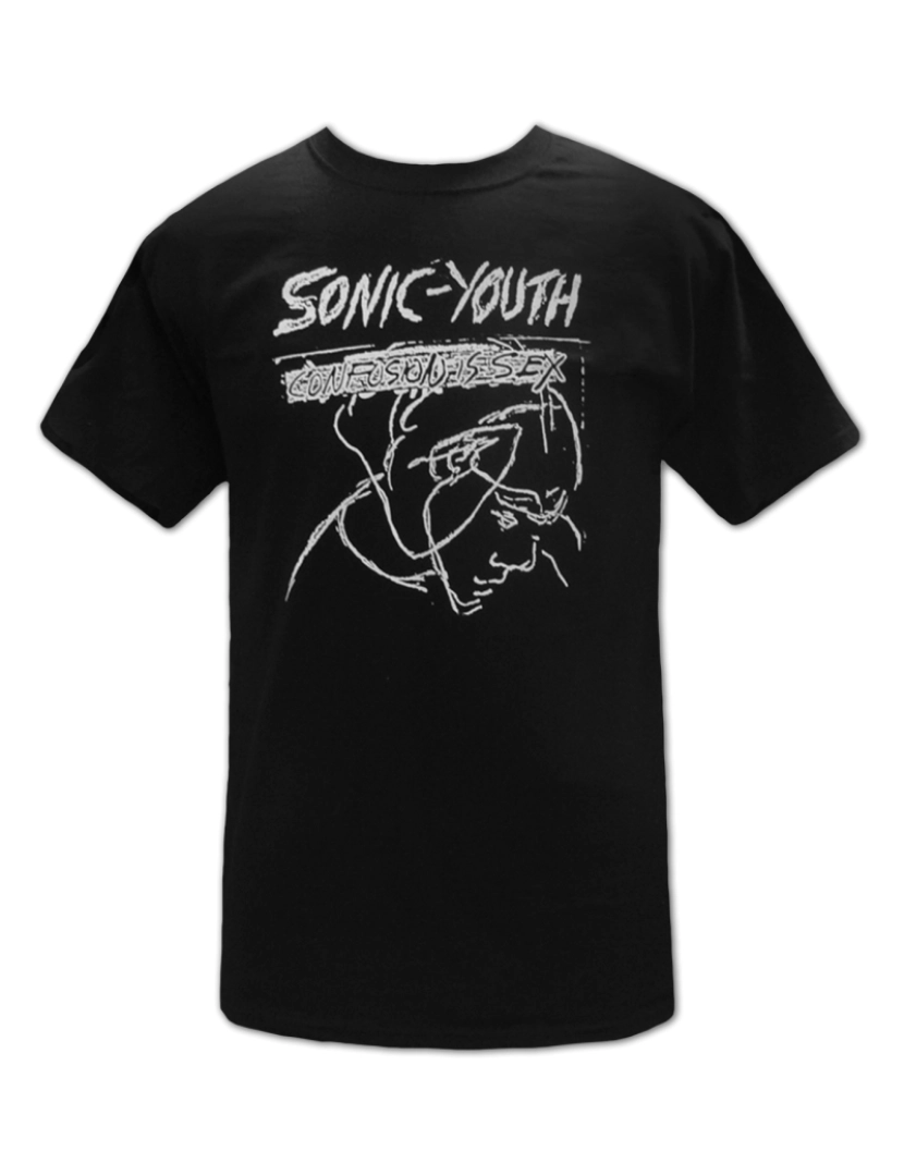 Rockinstone - Camiseta Confusão Preta Sonic Youth-S