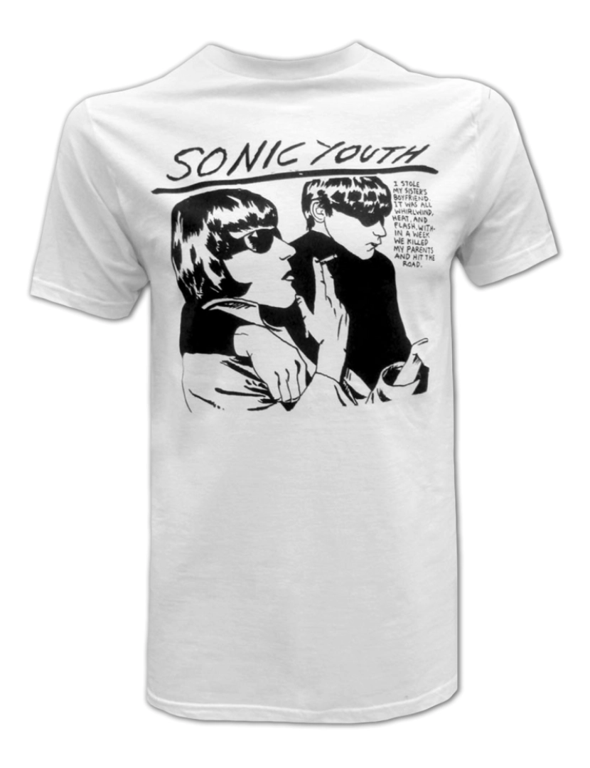 Rockinstone - Camiseta branca Goo macia do Sonic Youth-S