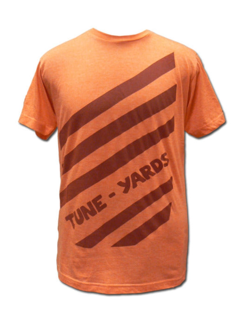 Rockinstone - Camiseta Tune-Yards com listras laranja-S