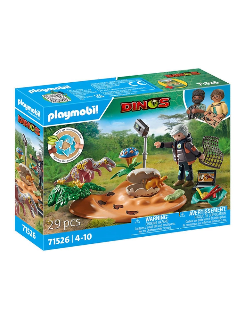 Playmobil - NINHO DE ESTEGOSSAURO COM LADRÃO DE OVOS 71526