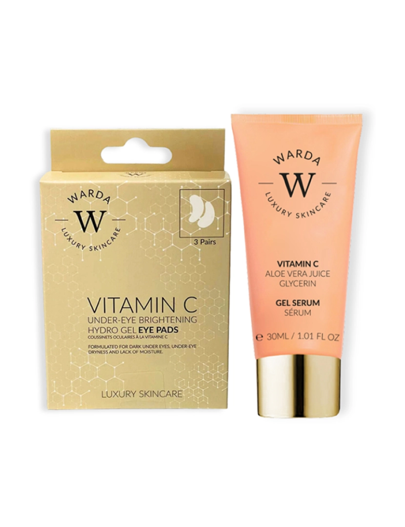 Warda Skincare - Warda - VITAMINA C HYDRO GEL ILUMINADOR SOB OLHOS x 3 + SKIN GLOW BOOST VITAMIN C GEL SERUM 30ml