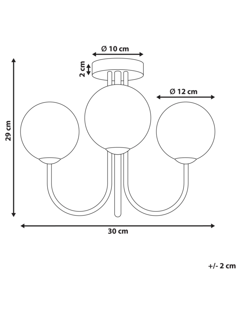 imagem de Candeeiro de teto para 3 luzes em vidro e ferro branco e dourado estilo moderno glamouroso para sala de estar2