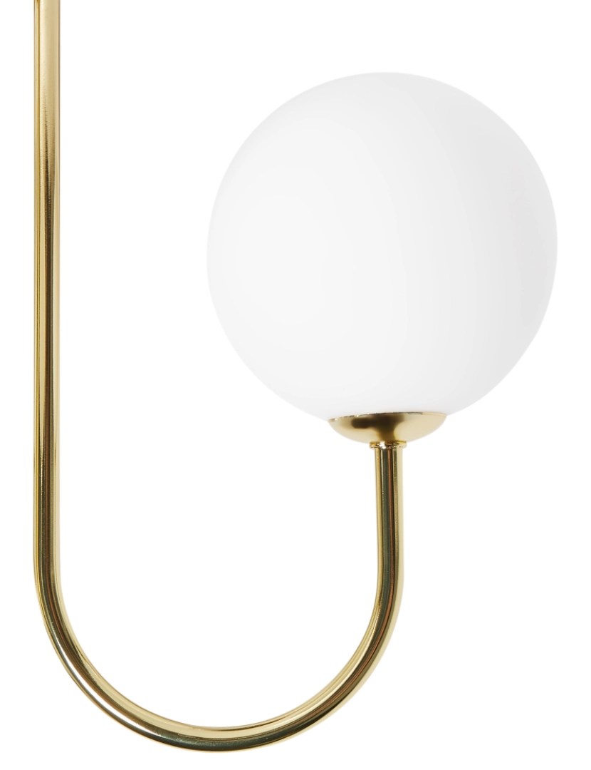 imagem de Candeeiro de teto para 3 luzes em vidro e ferro branco e dourado estilo moderno glamouroso para sala de estar7