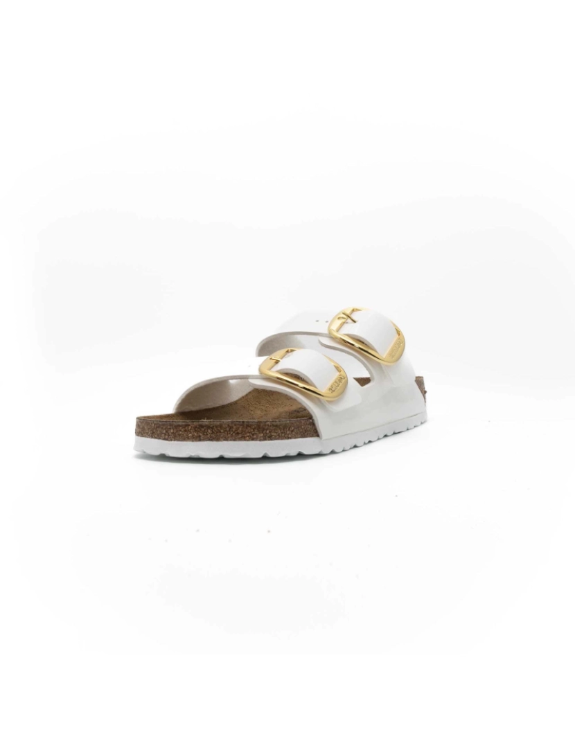 imagem de Birkenstock Arizona Big Buckle Patent Chinelos Brancos, Patente Birko Flor3