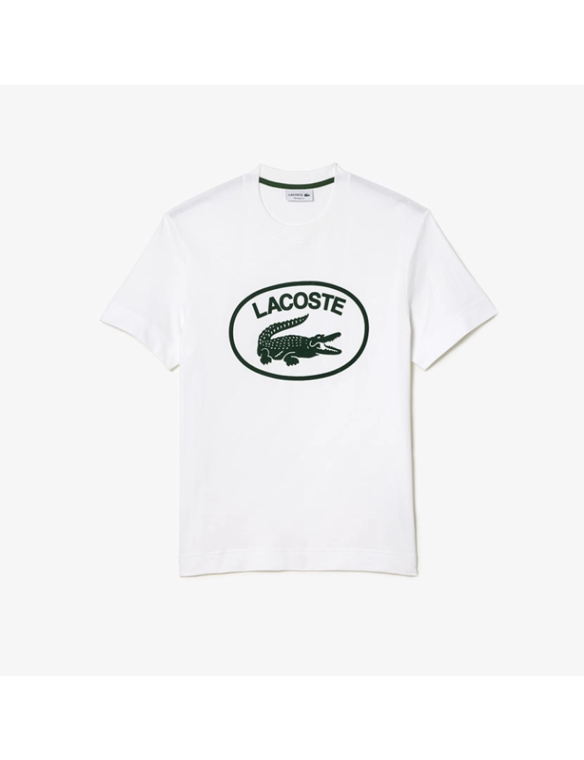 Lacoste - T-Shirt De Homem Branco Verde