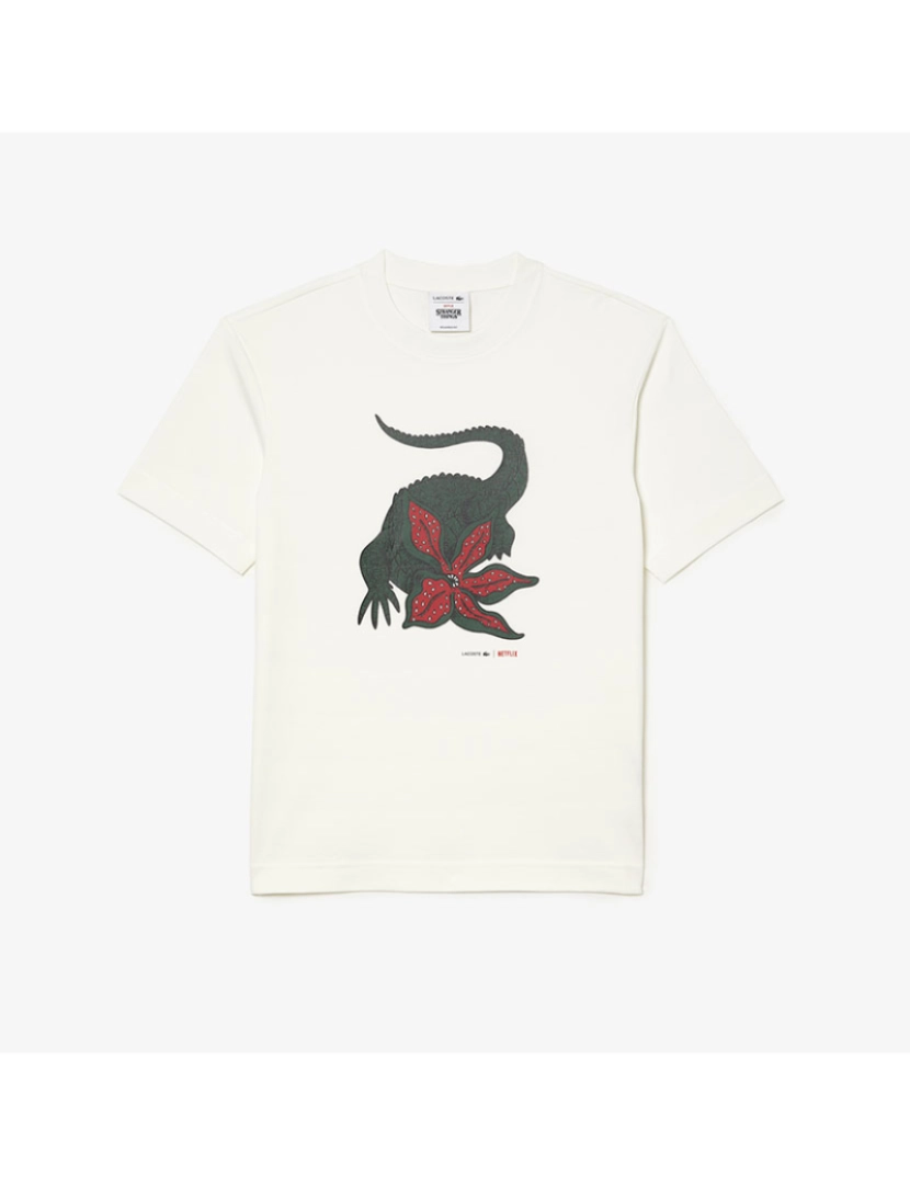 Lacoste - T-Shirt De Homem Lacoste X Netflix Stranger Things Ecru