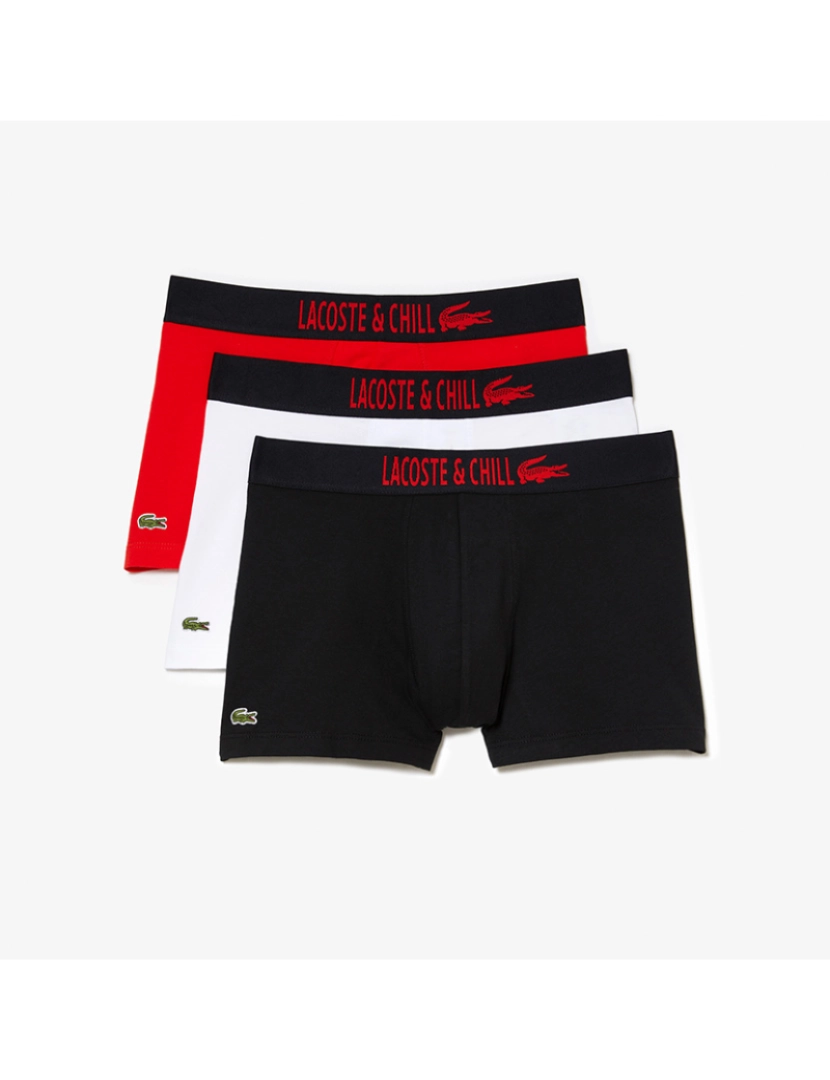 Lacoste - Pack 3 Boxers De Homem Lacoste X Netflix Preto Corrida Branco