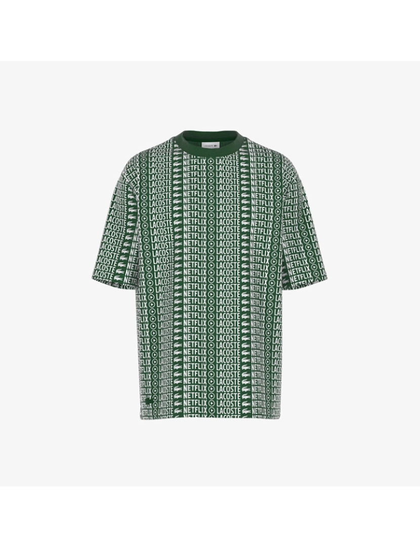 Lacoste - T-Shirt Unissexo Lacoste X Netflix Verde Branco